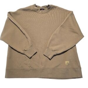 Jordan Oversized Crewneck Sweatshirt Mens M Tan Khaki‎ Flight Patch Streetwear
